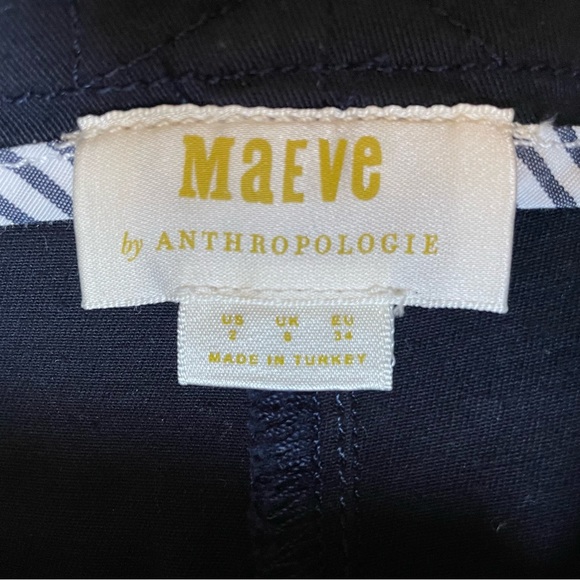 SOLD - Anthropologie Maeve High-Rise Slim Curved Sailor Pants in Navy Blue - Picture 14 of 14
